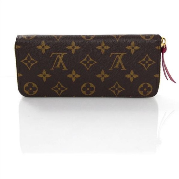 Louis Vuitton Monogram Clemence Zip Around Wallet Features magenta coated canvas - Picture 3 of 16